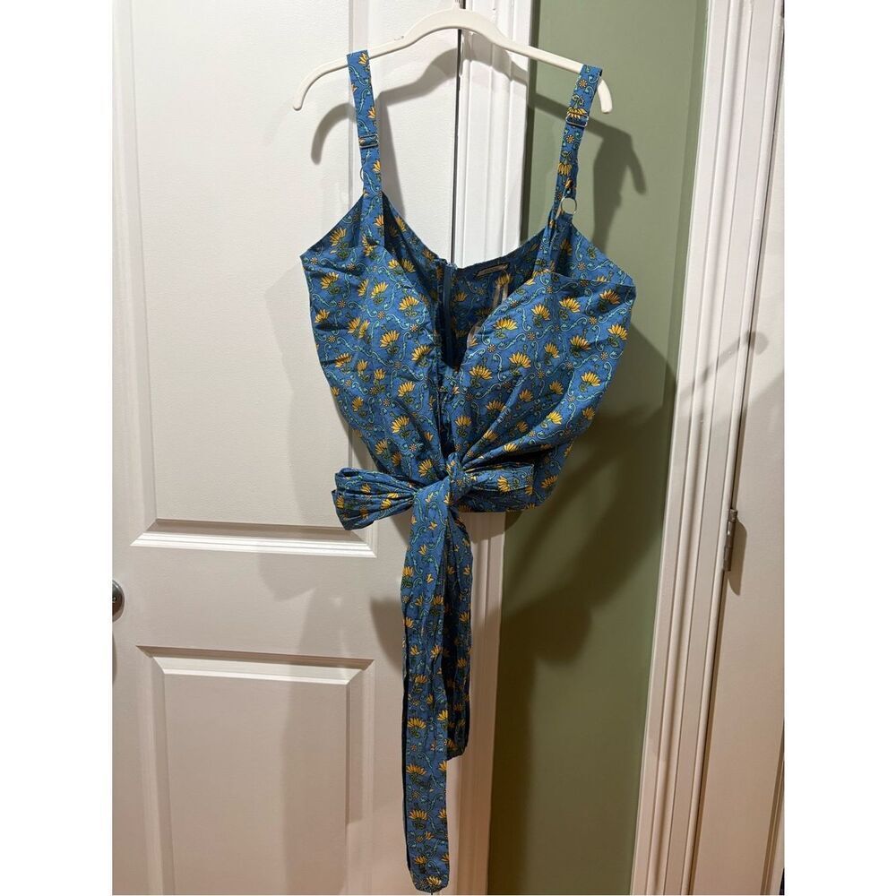 Eddy Carolyn Cross-Bust Top Lapis and Laguna Top